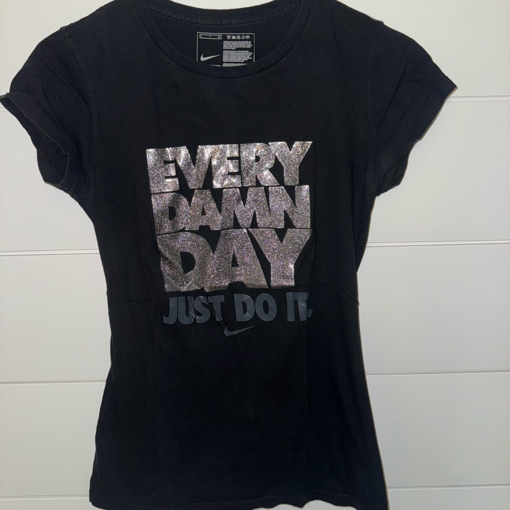 Nike Charcoal Gray T-Shirt with White Logo